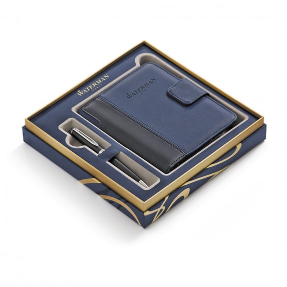 Набор подарочный Waterman Expert - Matte Black CT, шариковая ручка, M + блокнот